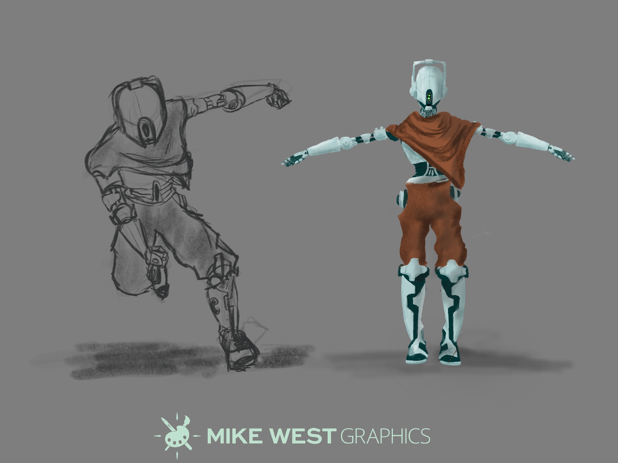 Lonely Robot head sketches